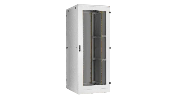 TFA-428080-GMMM-GY Напольный шкаф 19, 42U, стеклянная дверь, боковые цельнометаллические стенки и задняя дверь Ш800хВ2060хГ800мм, в разобранном виде, серый-0