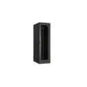 TLK TFA-246080-GMMM-BK 19 Напольный шкаф 24U Ш600хГ800мм, дверь стекло, черный