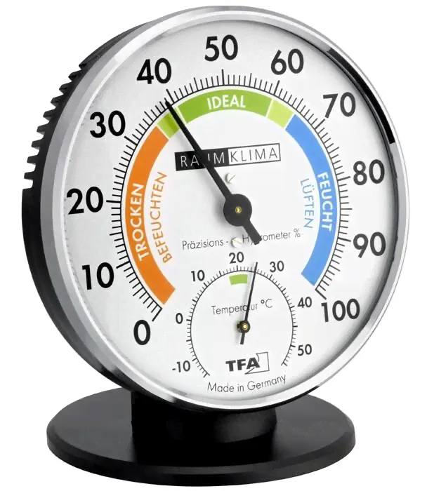 TFA 45.2033 analoges Präzisions Hygrometer Thermometer Raumklima Innenklima